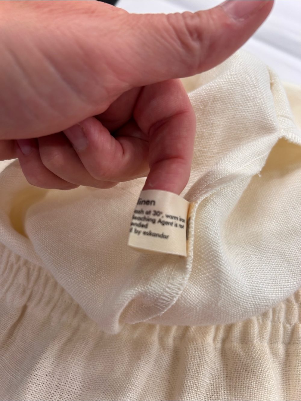 Eskandar 100% Linen Pull-On Wide Leg Pants Ivory England Size 2 - Picture 15 of 16